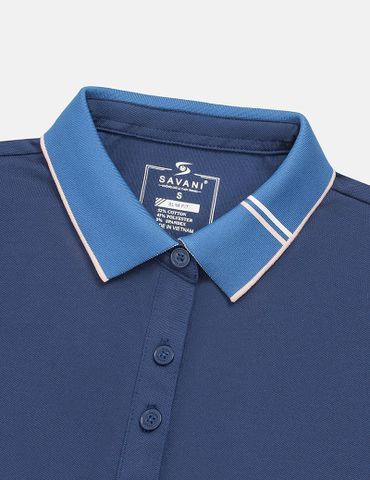 Áo polo ngắn tay nữ tay thêu logo