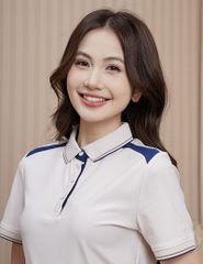 Áo polo ngắn tay nữ thêu logo tay phối nẹp