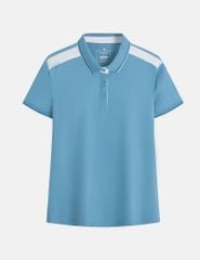 Áo polo ngắn tay nữ thêu logo tay phối nẹp