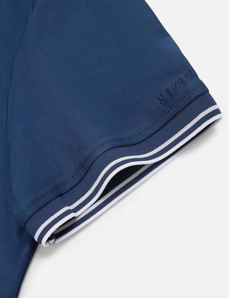 Áo polo ngắn tay nữ thêu logo tay phối nẹp