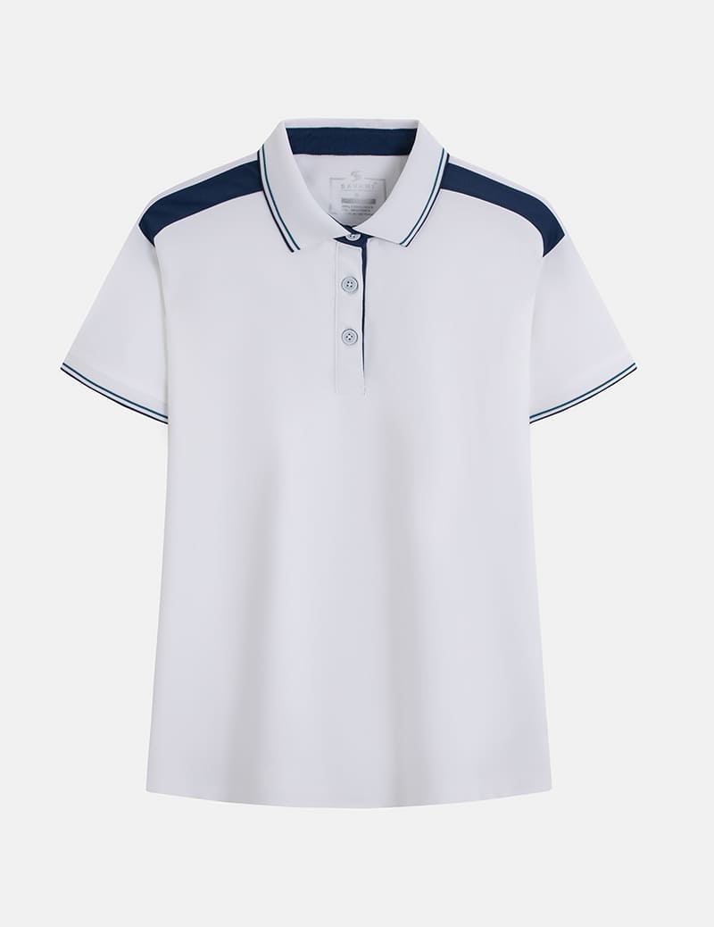 Áo polo ngắn tay nữ thêu logo tay phối nẹp