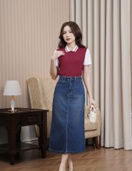 Áo polo nữ tay phối vải khác màu