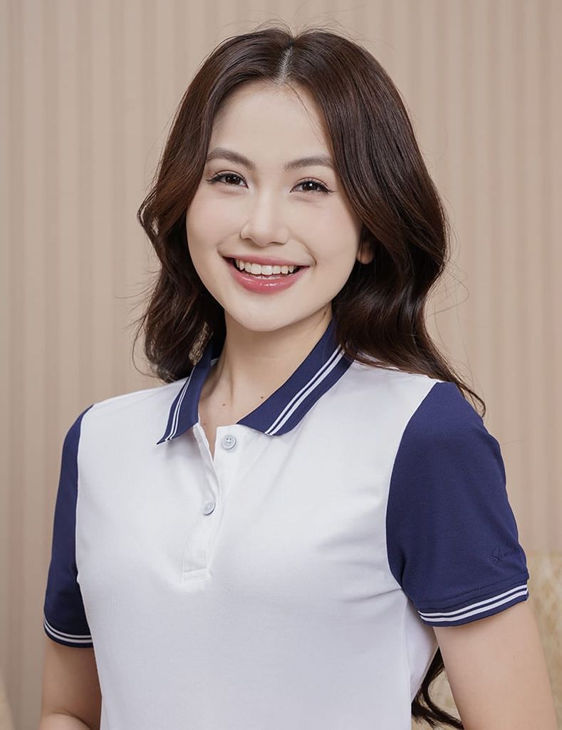 Áo polo nữ tay phối vải khác màu