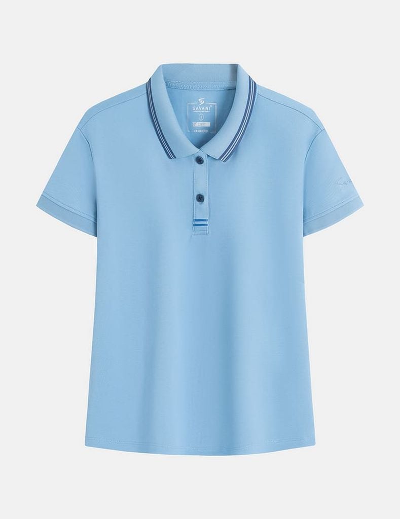 Áo polo ngắn tay nữ viền cổ