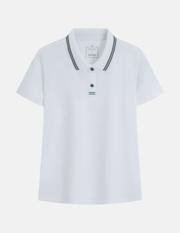 Áo polo ngắn tay nữ viền cổ