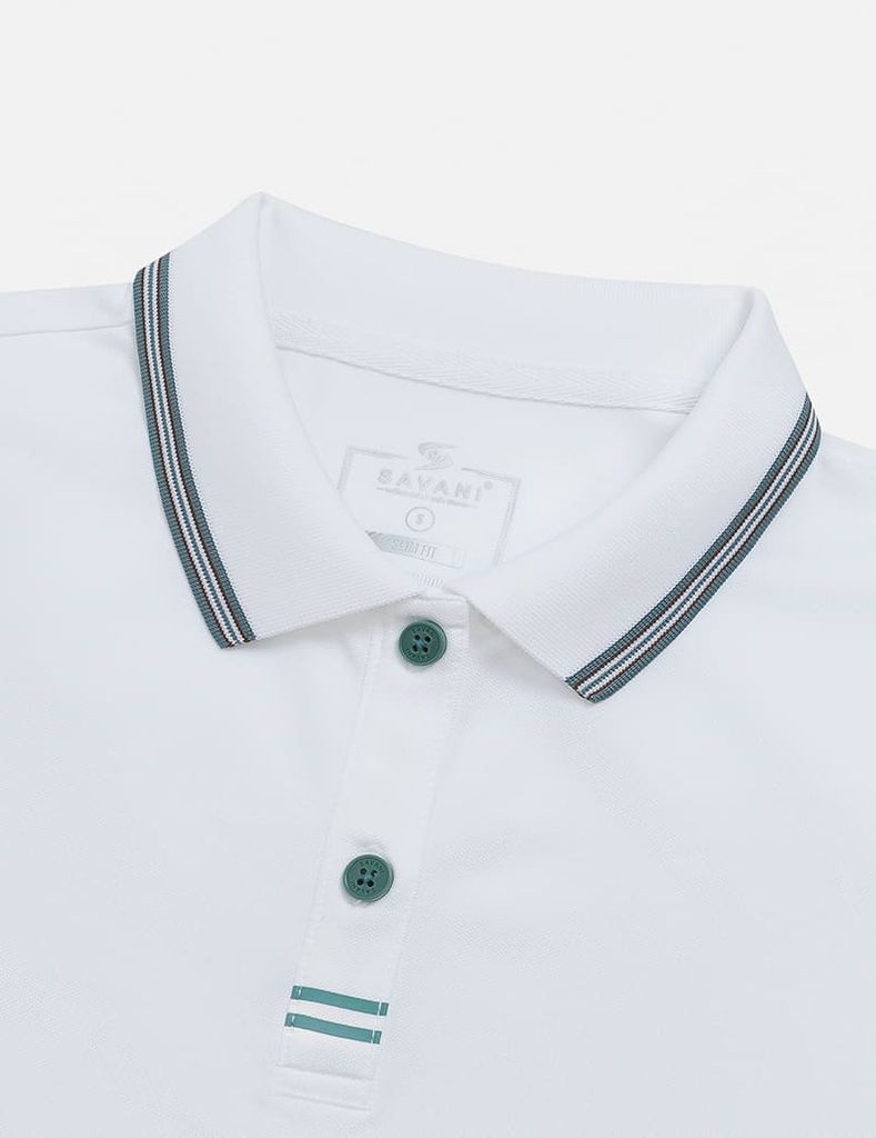 Áo polo ngắn tay nữ viền cổ