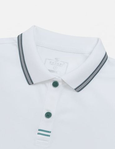 Áo polo ngắn tay nữ viền cổ