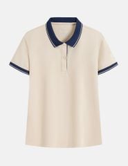 Áo polo nữ nẹp dưới vải phối