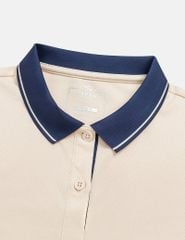 Áo polo nữ nẹp dưới vải phối