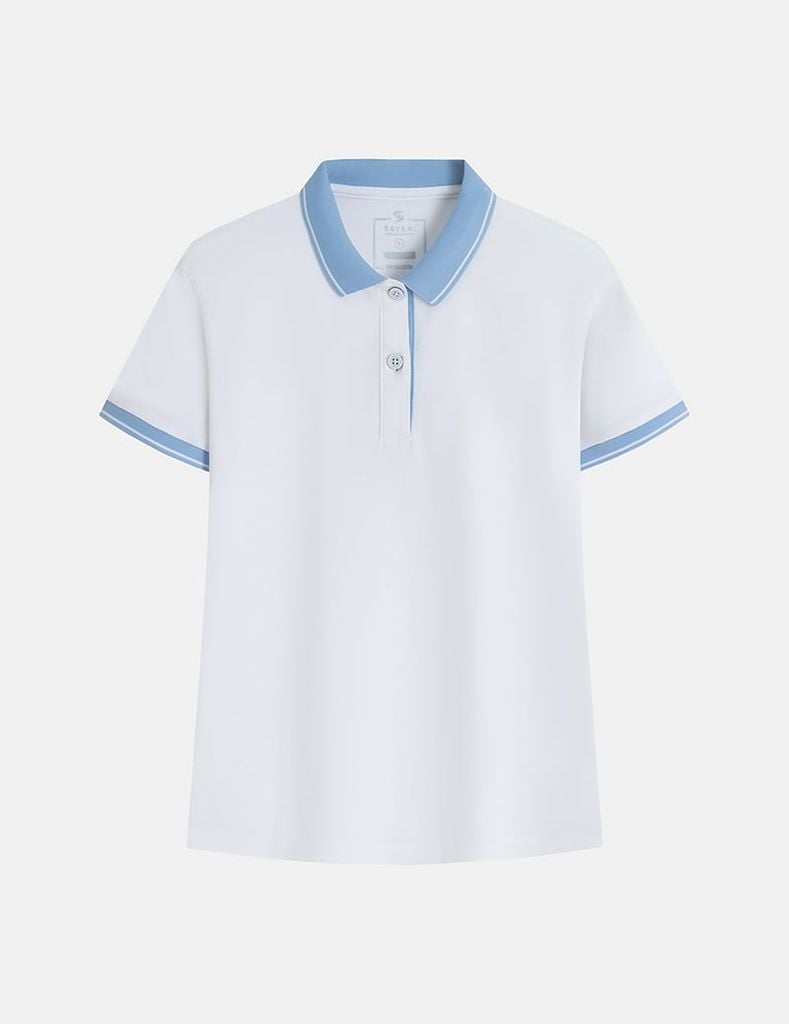 Áo polo nữ nẹp dưới vải phối