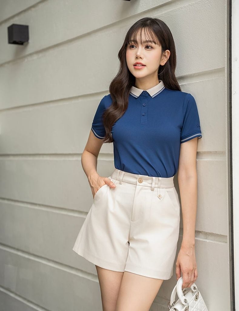 Áo polo ngắn tay nữ dáng ôm