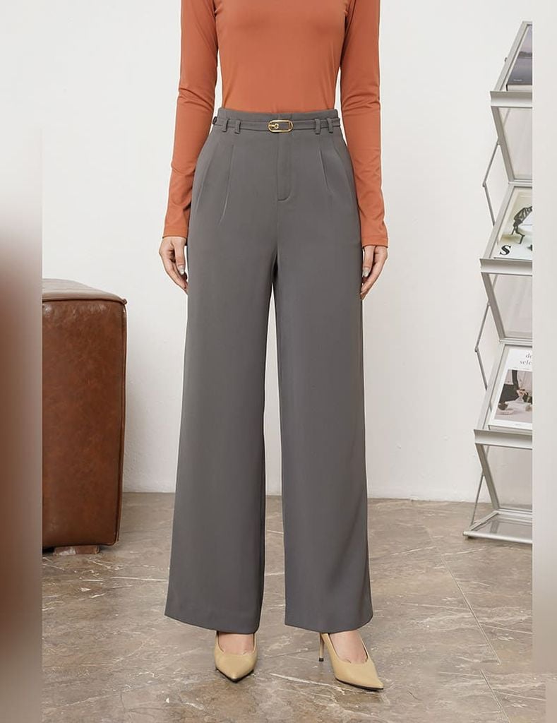 Quần âu cạp cao nữ ống suông