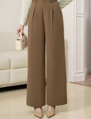 Quần âu nữ ống suông cạp kẹp lé