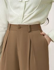 Quần âu nữ ống suông cạp kẹp lé