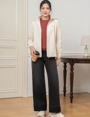 Quần jean nữ ông suông cuốn gấu