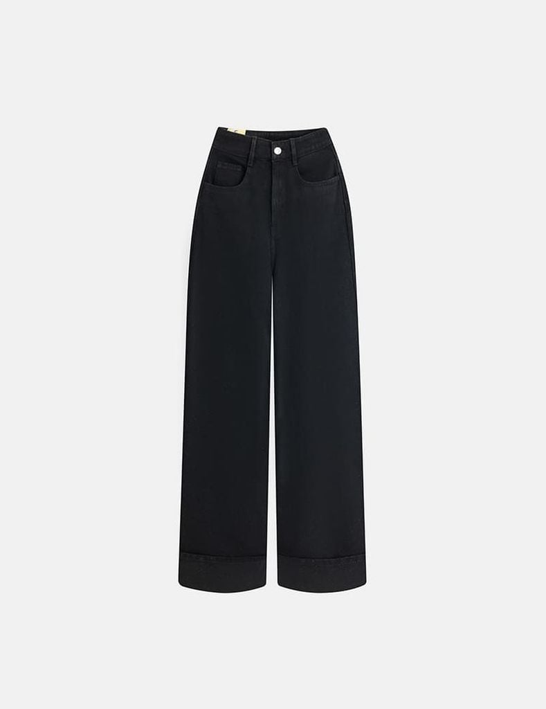 Quần jean nữ ông suông cuốn gấu