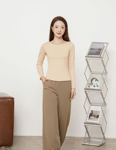 Quần nỉ nữ ống suông dáng rộng