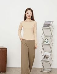 Quần nỉ nữ ống suông dáng rộng
