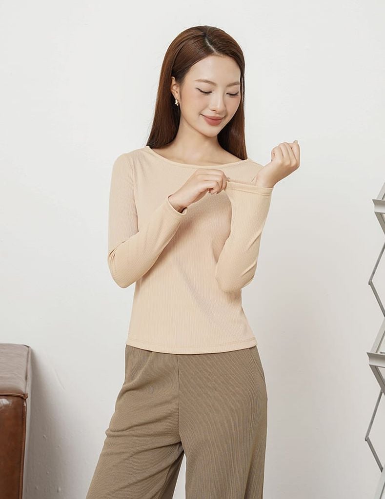 Quần nỉ nữ ống suông dáng rộng