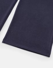 Quần nỉ nữ ống suông sườn gắn mác dệt