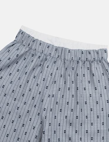 Quần kiểu ống suông nữ cạp phối in hoạ tiết