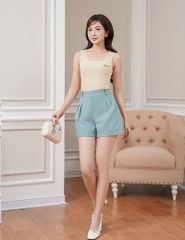 Quần short âu nữ công sở cạp diễu chỉ