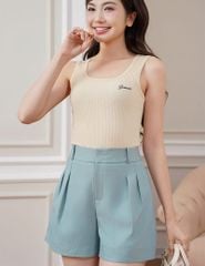 Quần short âu nữ công sở cạp diễu chỉ