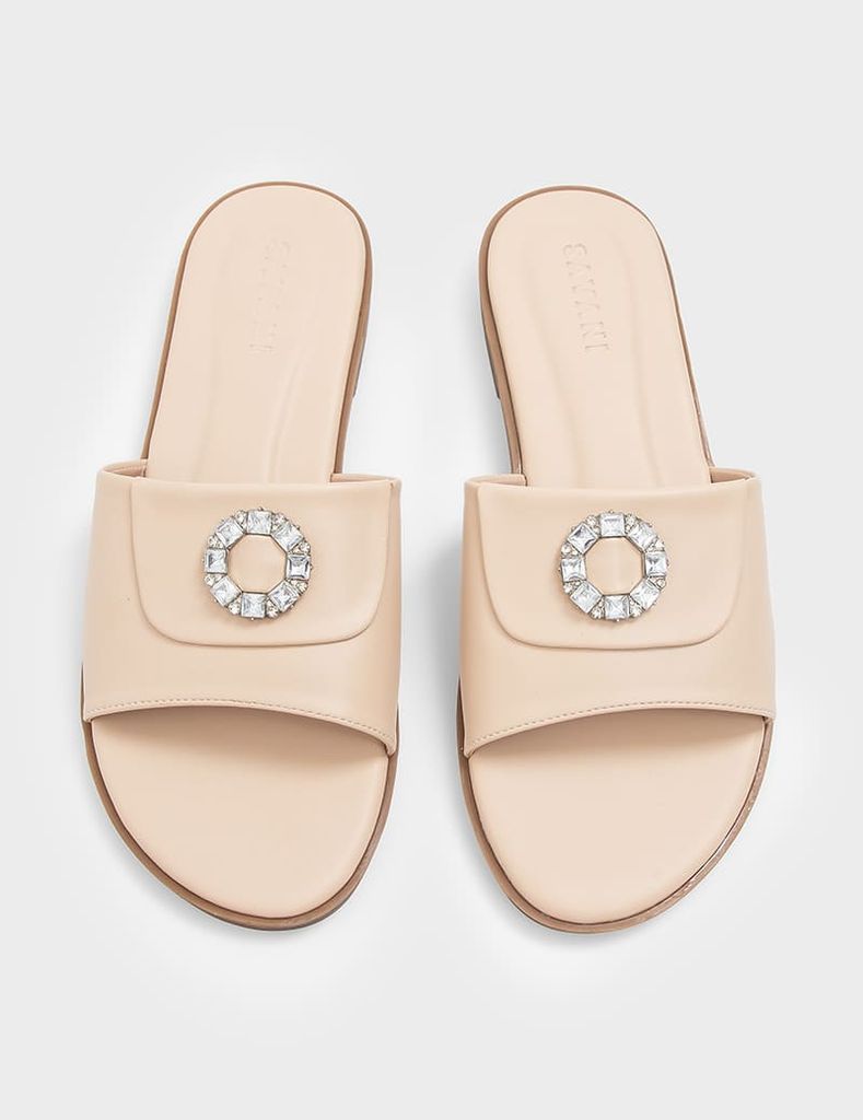 Dép  nữ mũi tròn gót bệt