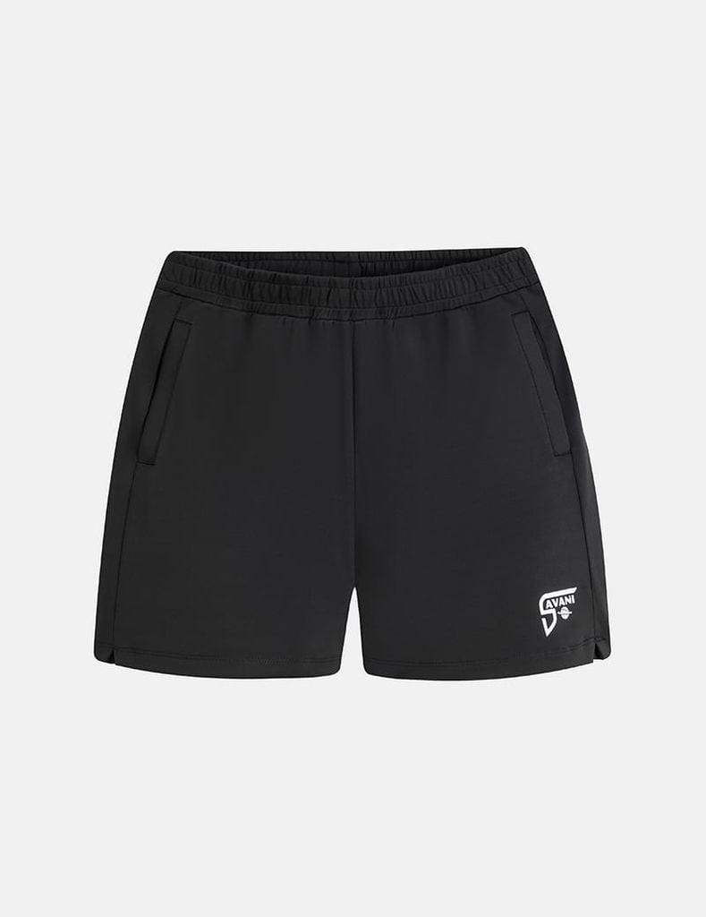 Quần short nữ dệt kim gấu xẻ sườn in trên gấu