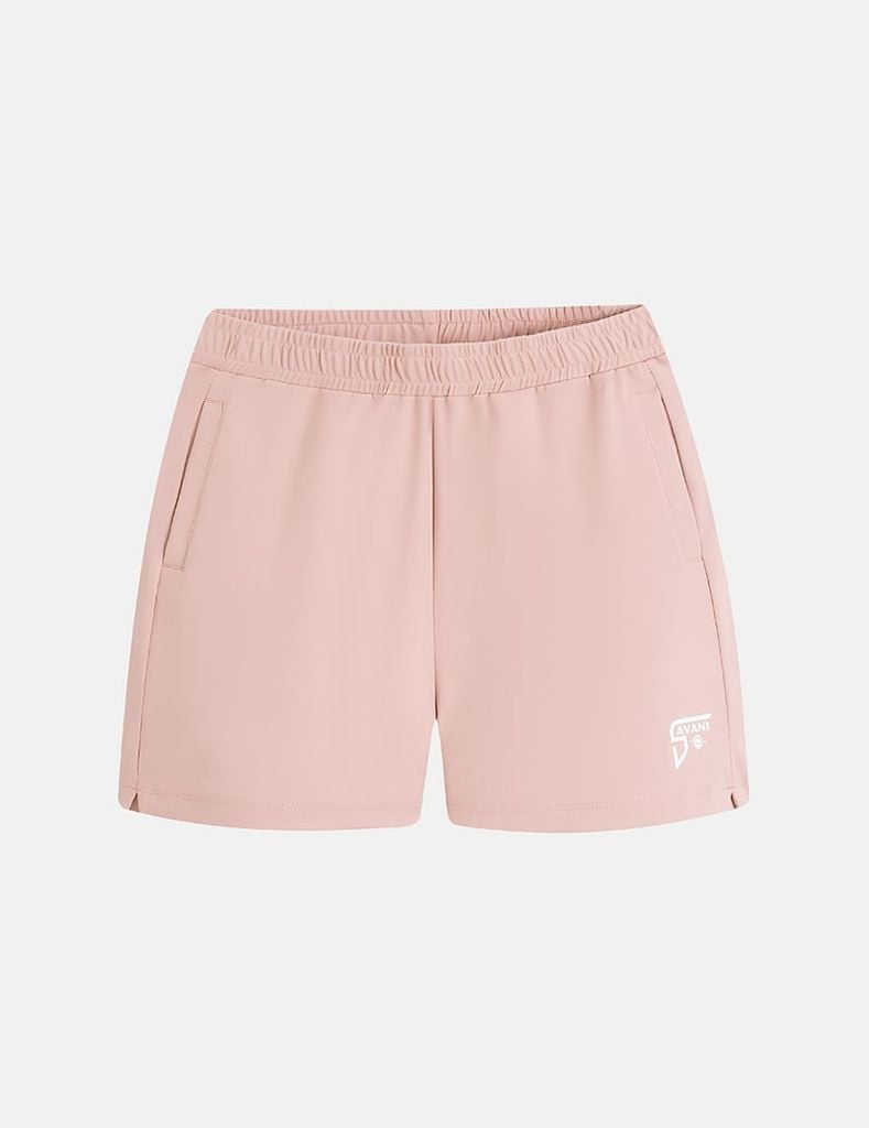 Quần short nữ dệt kim gấu xẻ sườn in trên gấu