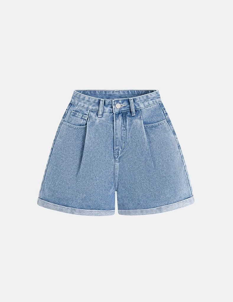 Quần short jean nữ ly bung