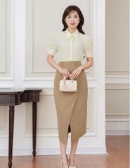 Áo sơ mi nữ ngắn tay cổ hai lớp