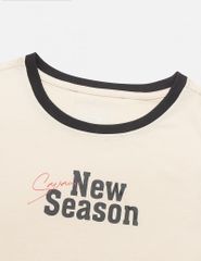 Áo thun ngắn tay cổ tròn nữ hình in trước ngực