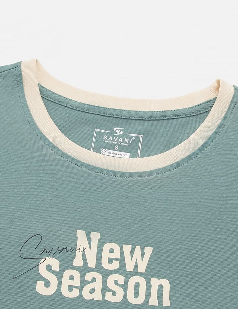 Áo thun ngắn tay cổ tròn nữ hình in trước ngực