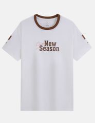 Áo thun ngắn tay cổ tròn nữ hình in trước ngực