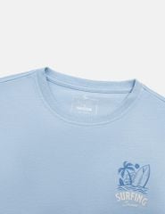 Áo thun ngắn tay cổ tròn nữ hình in trước ngực dáng suông rộng