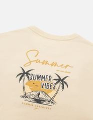 Áo thun ngắn tay cổ tròn nữ hình in trước ngực dáng suông rộng