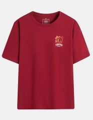 Áo thun ngắn tay cổ tròn nữ hình in trước ngực dáng suông rộng