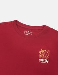 Áo thun ngắn tay cổ tròn nữ hình in trước ngực dáng suông rộng