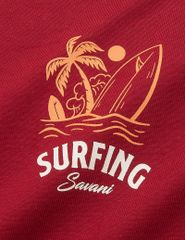 Áo thun ngắn tay cổ tròn nữ hình in trước ngực dáng suông rộng