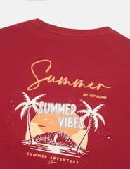 Áo thun ngắn tay cổ tròn nữ hình in trước ngực dáng suông rộng