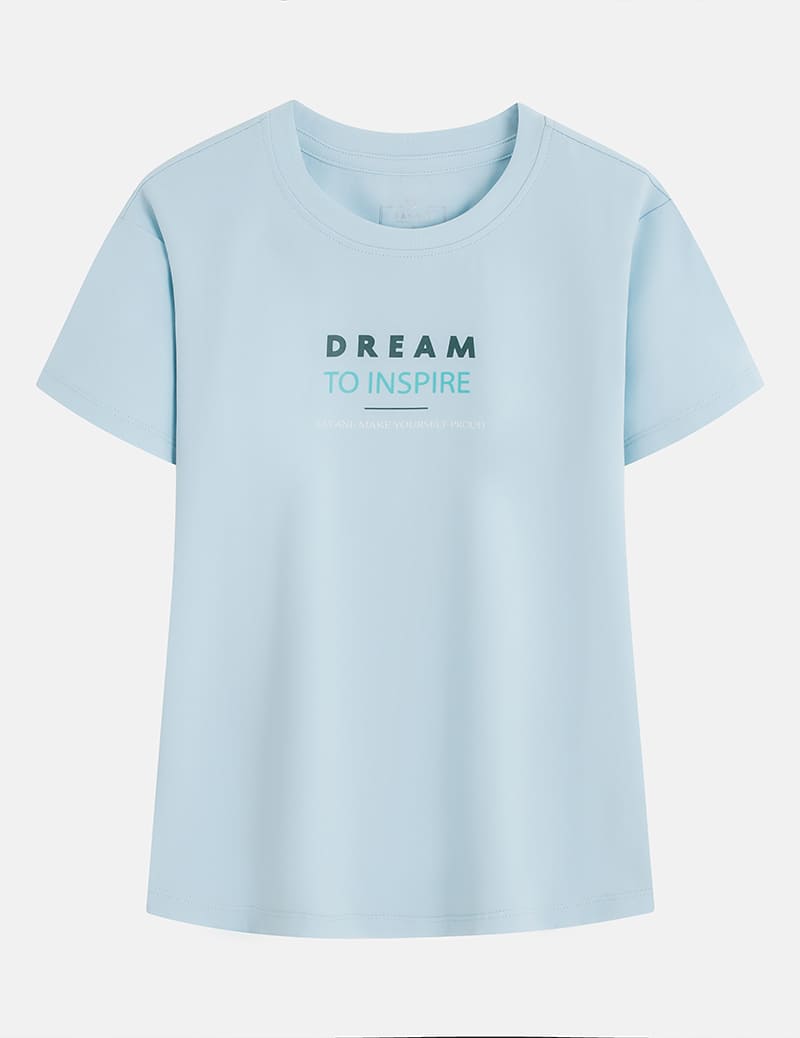 Áo T-shirt cổ tròn nữ hình in trước ngực
