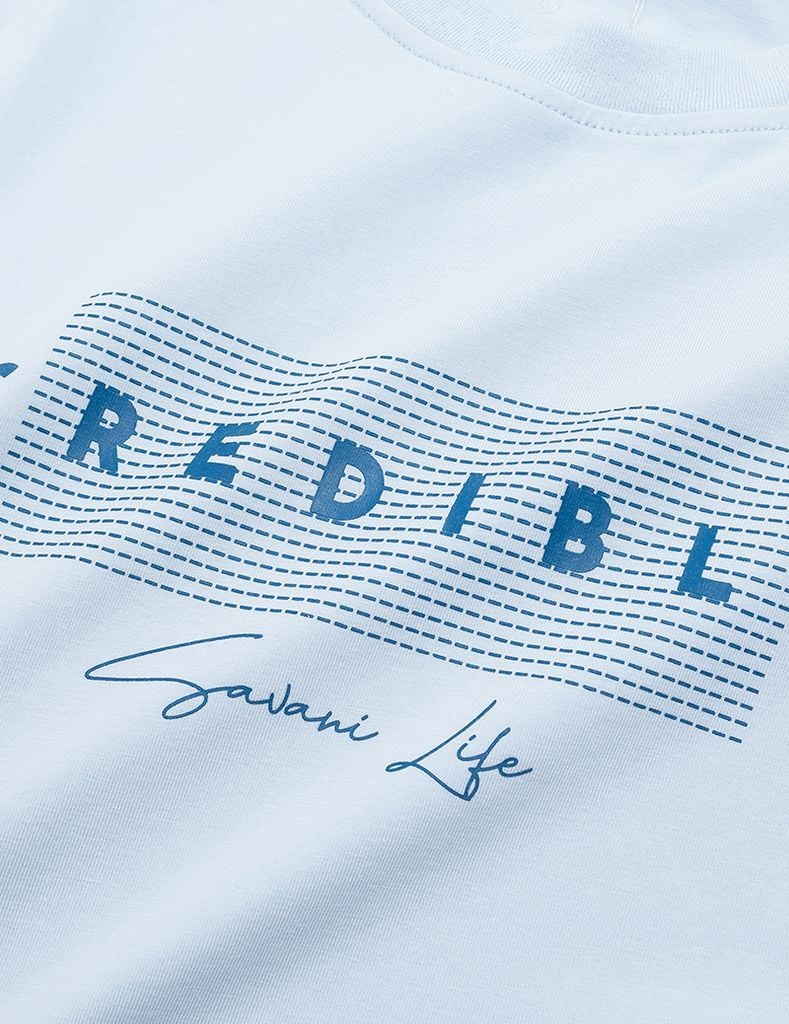 Áo thun dài tay cổ tròn nữ hình in trước ngực