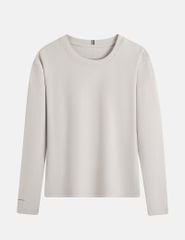 Áo thun dài tay cổ tròn nữ thêu logo