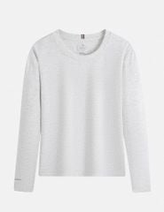 Áo thun dài tay cổ tròn nữ thêu logo