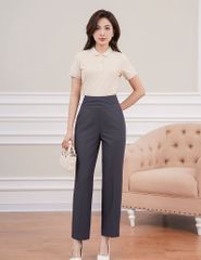 Quần âu nữ ống đứng cạp gân bản to