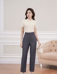 Quần âu nữ ống đứng cạp gân bản to