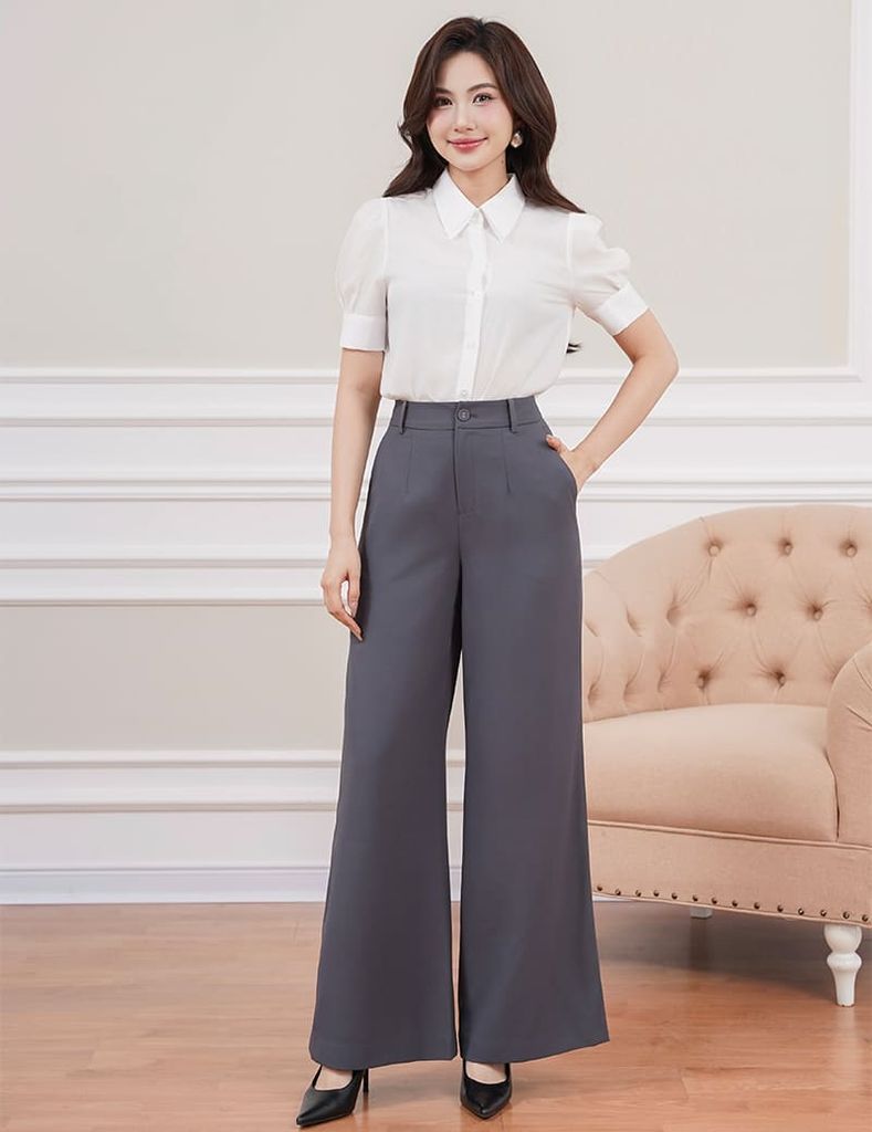 Quần âu nữ dáng rộng