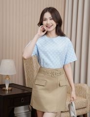 Áo T-shirt ngắn tay cổ tròn in monogram