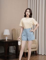 Áo T-shirt ngắn tay cổ tròn in monogram
